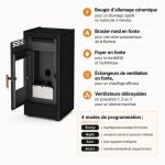 Poêle à granulés silencieux étanche en fonte – FIREMATIC BR9 PREMIUM 8 kW – Image 3
