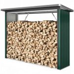 Abri à Bois Extérieur en Acier Galvanisé  213 cm Vert