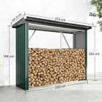 Abri à Bois Extérieur en Acier Galvanisé  213 cm Vert – Image 2