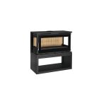 Poêle à bois raccordable 3 vitres avec bûcher – FIREMATIC Calgary – L 13.5 kW – Image 11
