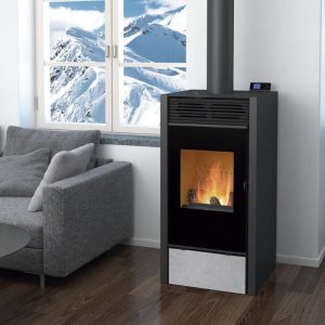 Poêle mixte hybride ventilé bois et granulés – BRONPI Hybrid 10 kW